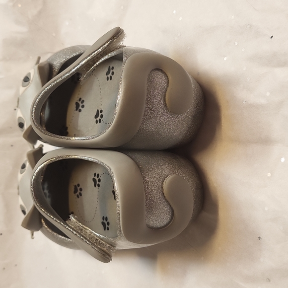 Mini Melissa Gray Glitter Cat Mary Jane shoes - Picture 4 of 10